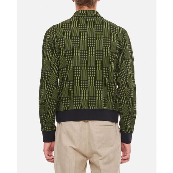 MARNI Mens Sweater Size 48 Green Zip Up Cardigan Sweatshirt Logo Jacquard $1450 - Picture 2 of 16